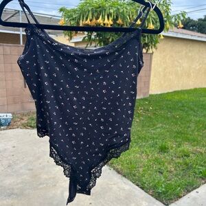 SKIMS Black Lace Bodysuit